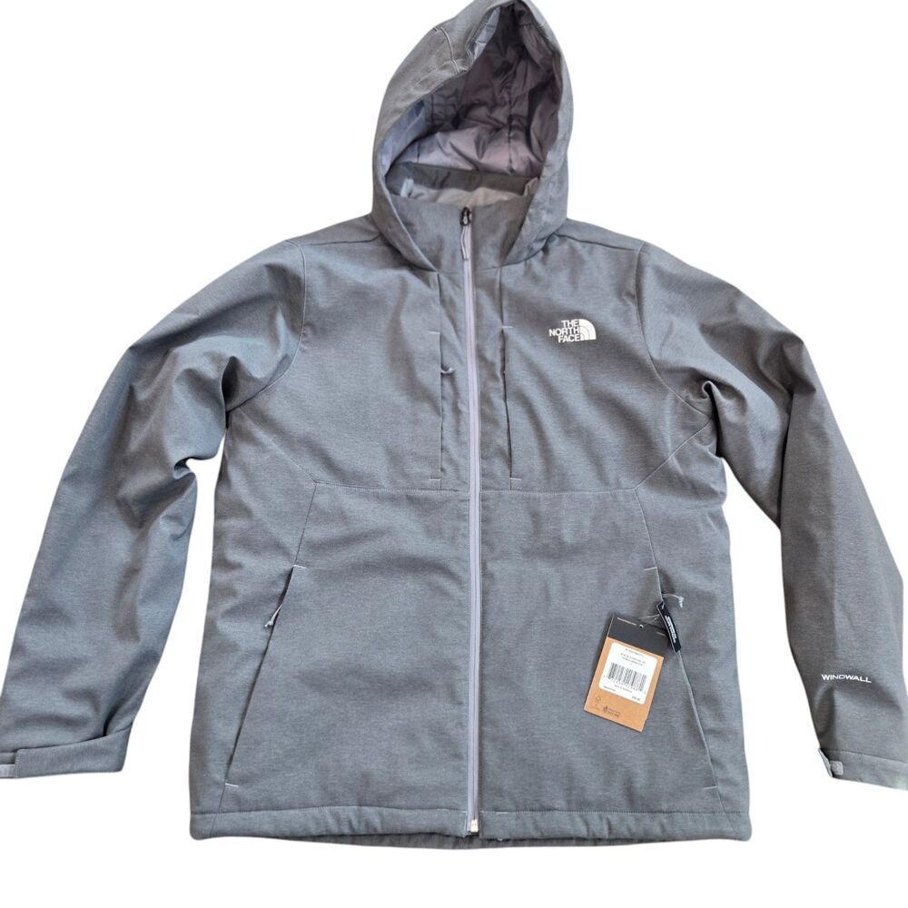 THE NORTH FACE Mens Large Gray Apex Elevation Windwall Hood insulated Jacket NWT